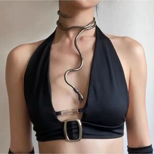 New KILLSTAR Copper / Silver Serpentine serpent snake Necklace
